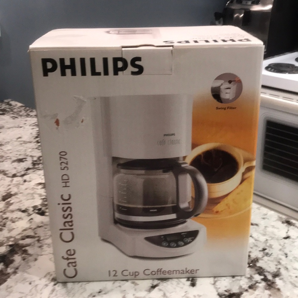 Brand New/ Philips 12 Cup White Coffeemaker- never used
